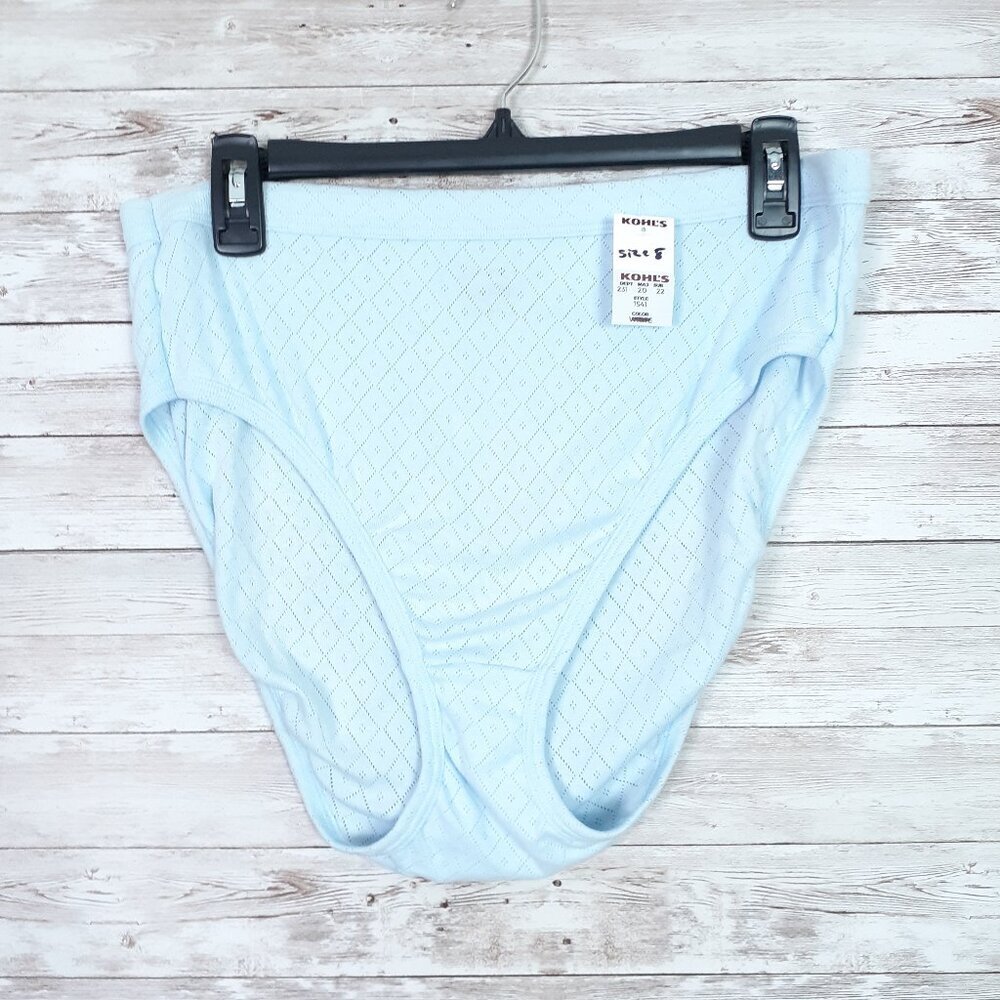 Jockey Womens Panties Size 8 High Cut Brief Underwear Light Blue 764